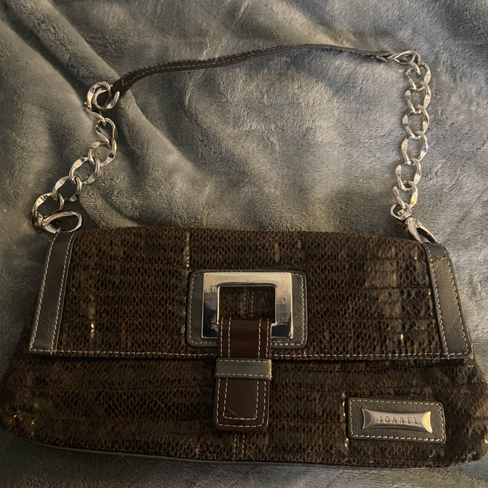 Joanel snake skin patterned shoulder bag